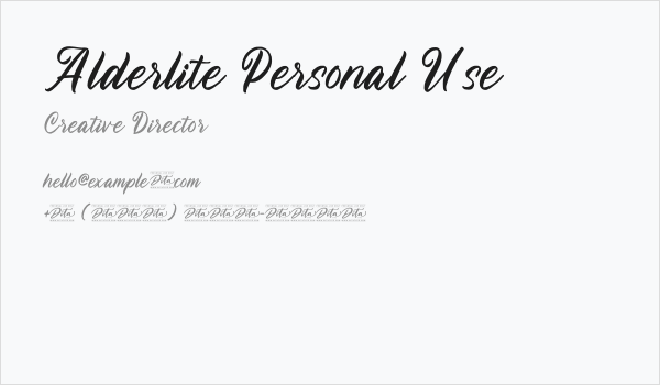 Alderlite Personal Use Business Card