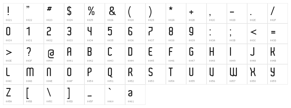 Aldo SemiBold Character Map