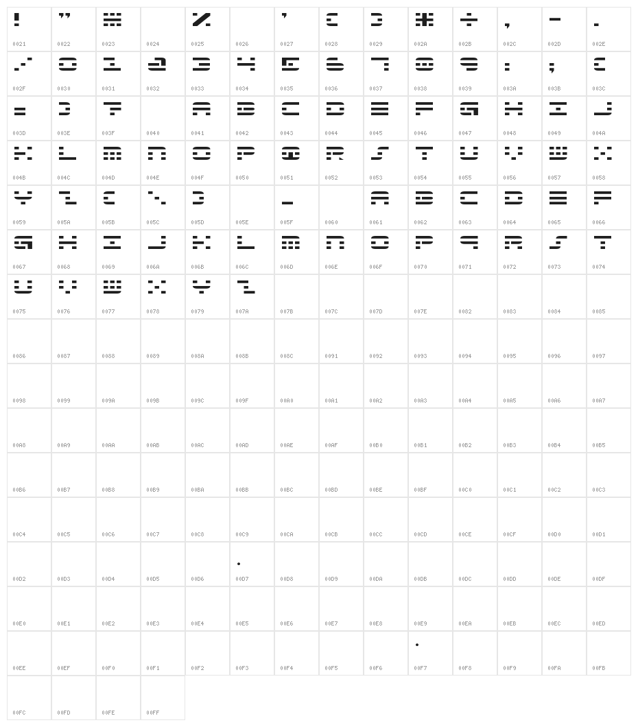 Aldo's Nova Character Map