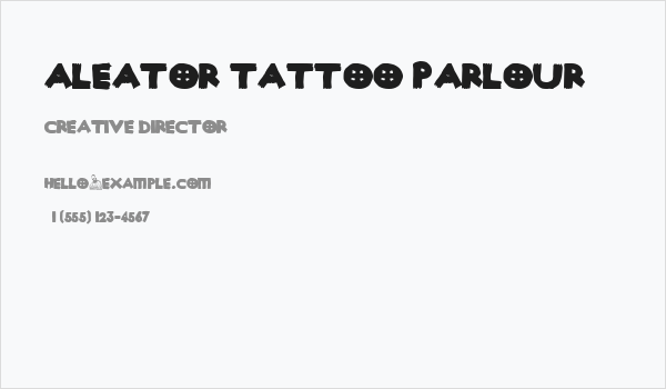 Aleator Tattoo Parlour Business Card