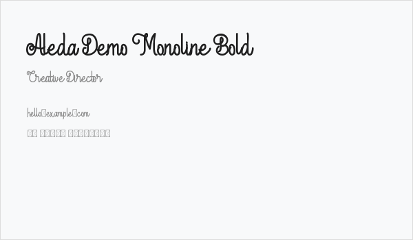 Aleda Demo Monoline Bold Business Card