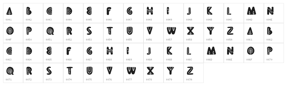 Aleena Groovy FREE Character Map