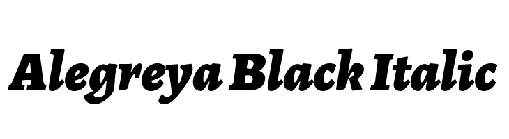Alegreya Black Italic Font