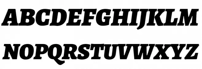 Alegreya Black Italic फ़ॉन्ट अपरकेस