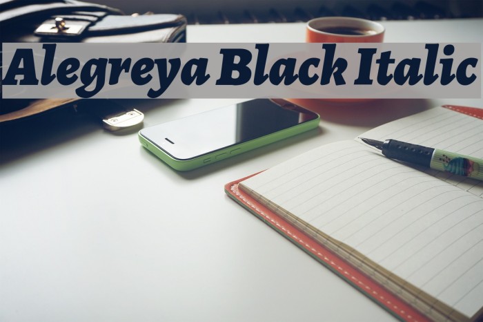Alegreya Black Italic Font examples
