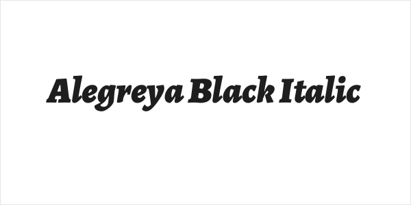 Alegreya Black Italic Logo