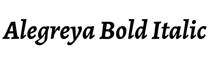 Alegreya Bold Italic Шрифта