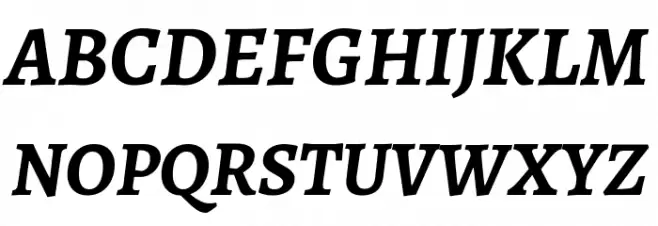 Alegreya Bold Italic Schriftart Groß