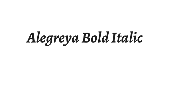 Alegreya Bold Italic Logo