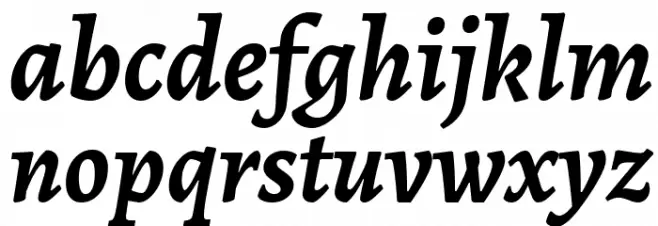 Alegreya Bold Italic 字体 小写