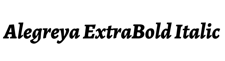 Alegreya ExtraBold Italic फ़ॉन्ट