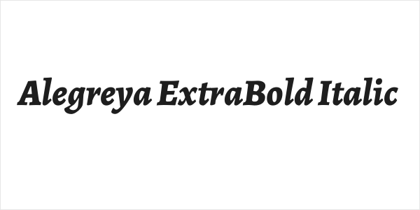 Alegreya ExtraBold Italic Logo