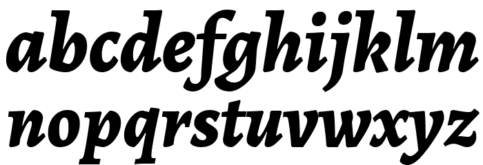 Alegreya ExtraBold Italic Font LOWERCASE
