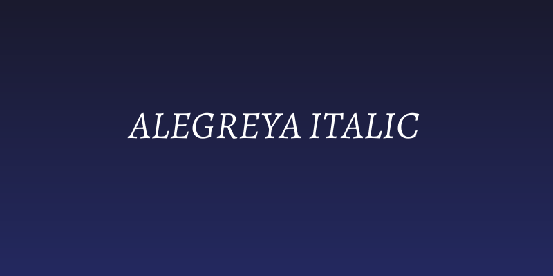 Alegreya Italic Social Header