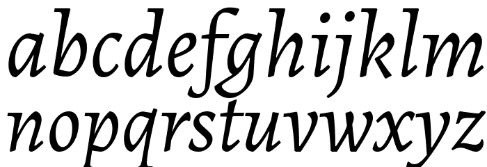 Alegreya Italic Font LOWERCASE
