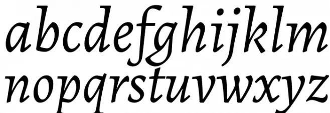 Alegreya Italic Font LOWERCASE
