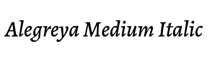 Alegreya Medium Italic Font