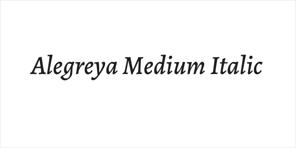 Alegreya Medium Italic Logo
