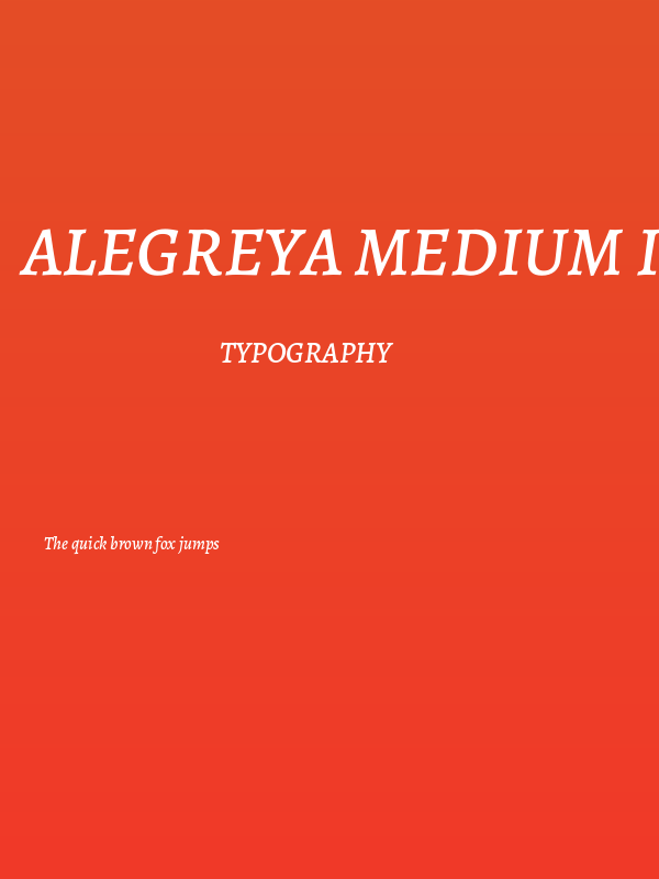 Alegreya Medium Italic Poster