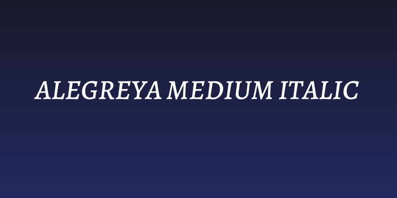 Alegreya Medium Italic Social Header