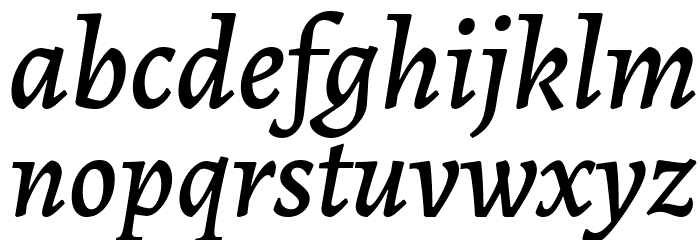 Alegreya Medium Italic Font LOWERCASE