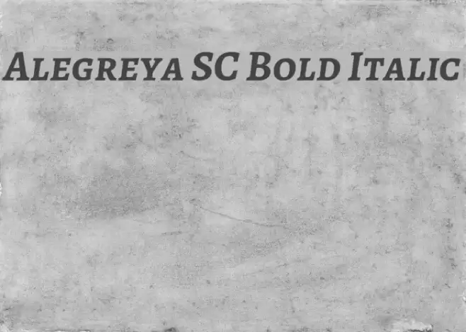 Alegreya SC Bold Italic Font examples