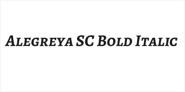 Alegreya SC Bold Italic Logo