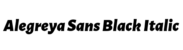 Alegreya Sans Black Italic Font