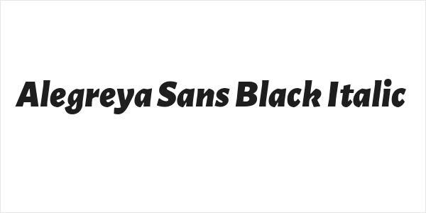 Alegreya Sans Black Italic Logo