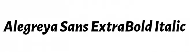 Alegreya Sans ExtraBold Italic  Frei Schriftart Herunterladen