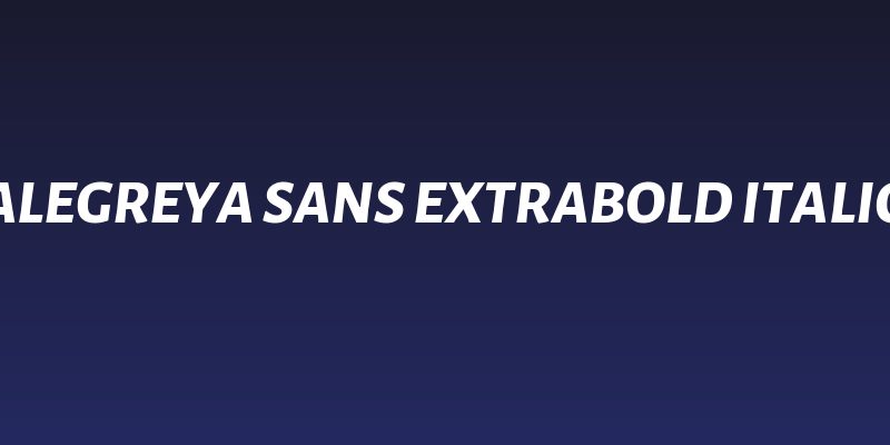 Alegreya Sans ExtraBold Italic Social Header