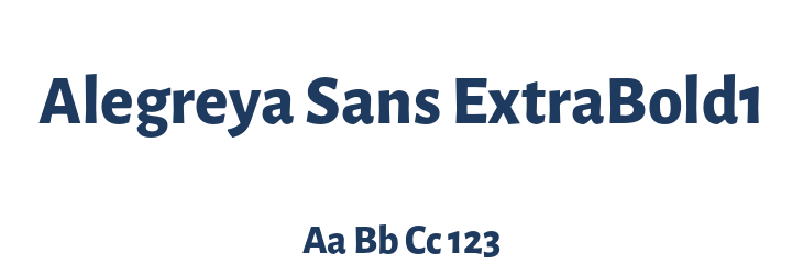 Alegreya Sans ExtraBold1 Font Preview