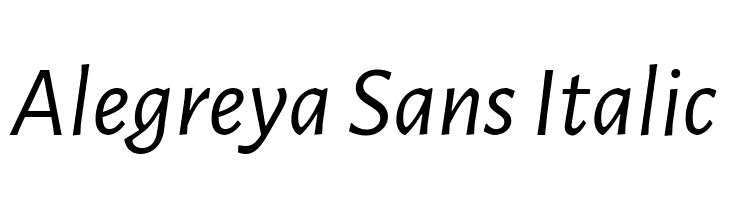 Alegreya Sans Italic Font