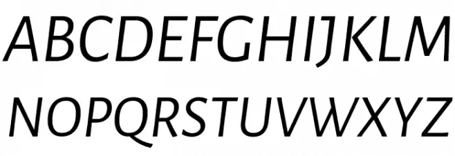 Alegreya Sans Italic Schriftart Groß