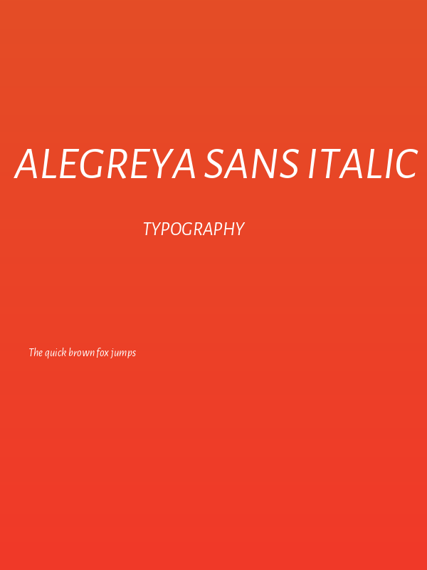 Alegreya Sans Italic Poster