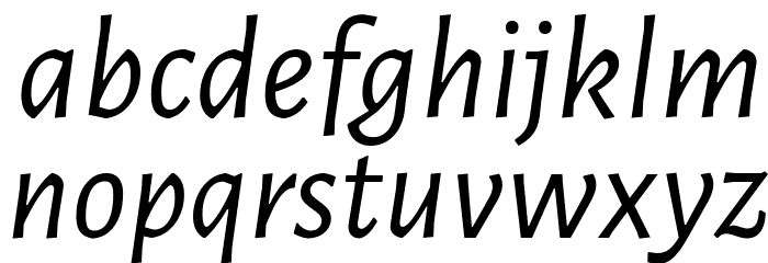 Alegreya Sans Italic Font LOWERCASE