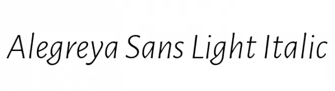 Alegreya Sans Light Italic  Frei Schriftart Herunterladen