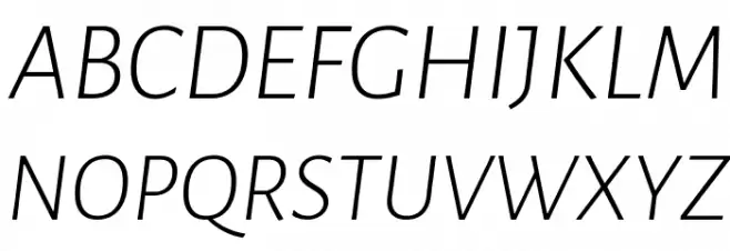 Alegreya Sans Light Italic Schriftart Groß