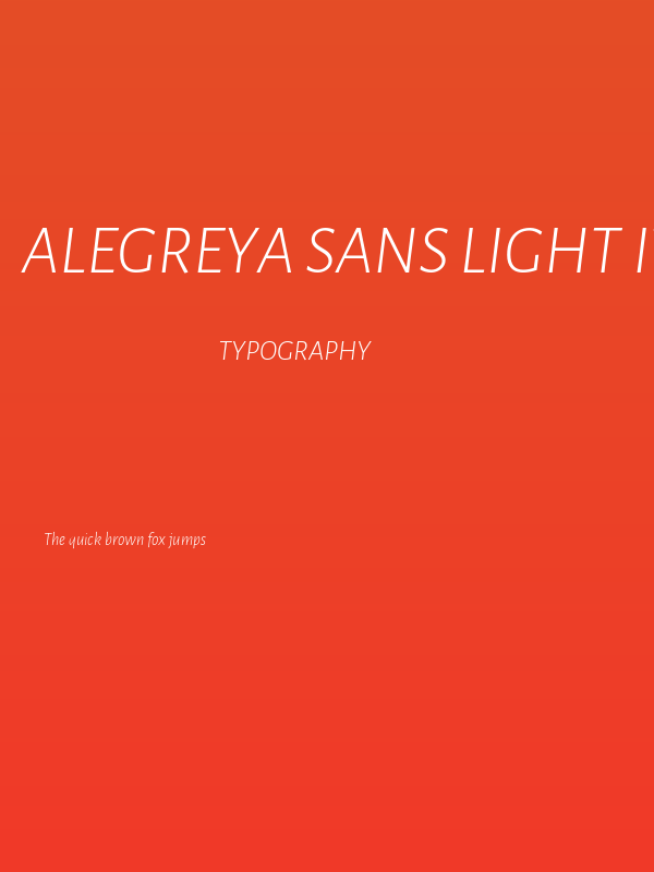 Alegreya Sans Light Italic Poster
