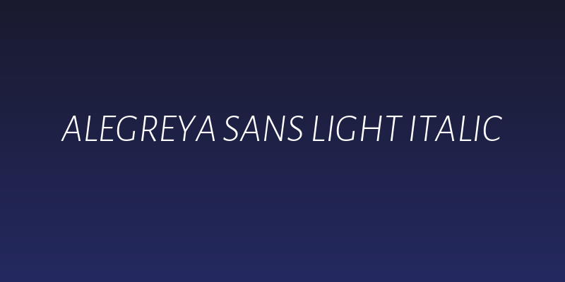 Alegreya Sans Light Italic Social Header