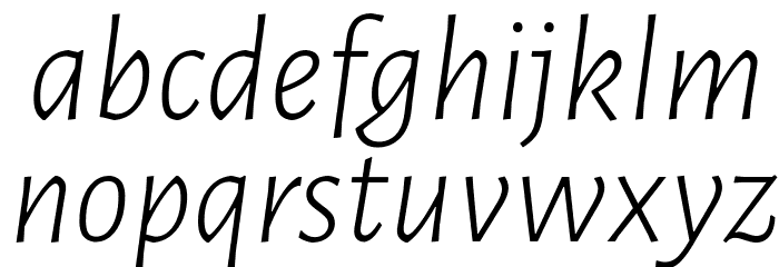 Alegreya Sans Light Italic Font LOWERCASE