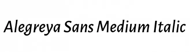 Alegreya Sans Medium Italic  Frei Schriftart Herunterladen