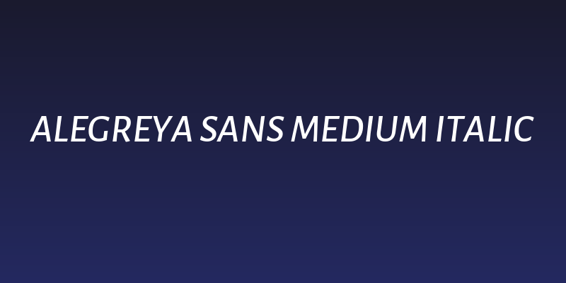 Alegreya Sans Medium Italic Social Header