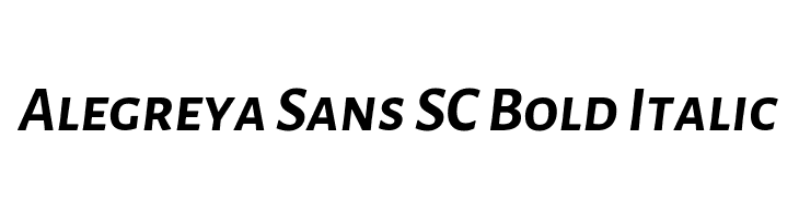Alegreya Sans SC Bold Italic Font