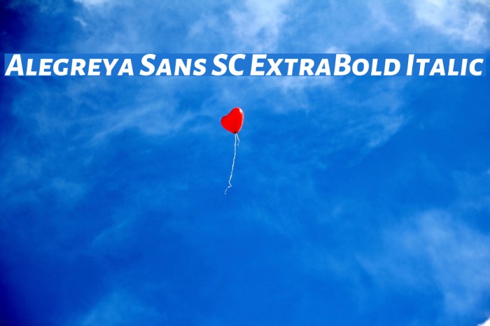 Alegreya Sans SC ExtraBold Italic Font examples