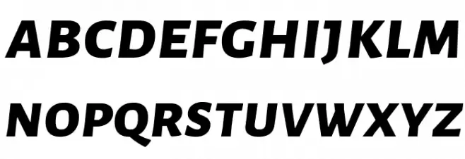 Alegreya Sans SC ExtraBold Italic Schriftart Kleinbuchstaben