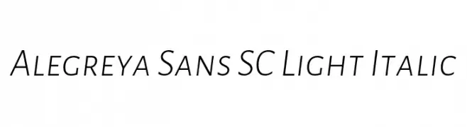 Alegreya Sans SC Light Italic  Frei Schriftart Herunterladen