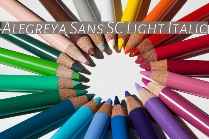 Alegreya Sans SC Light Italic Font examples
