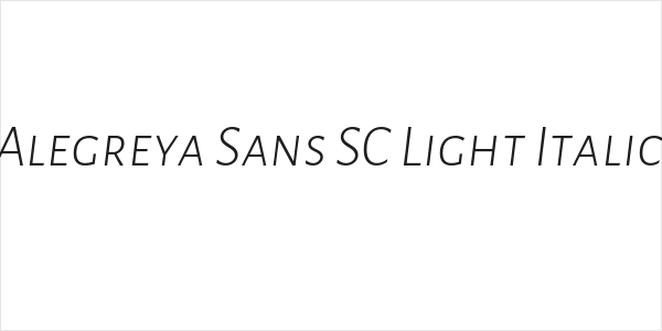 Alegreya Sans SC Light Italic Logo