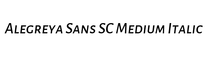 Alegreya Sans SC Medium Italic Font
